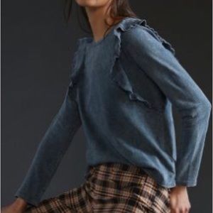 NWT Anthropologie Eri + Ali ruffled top size M